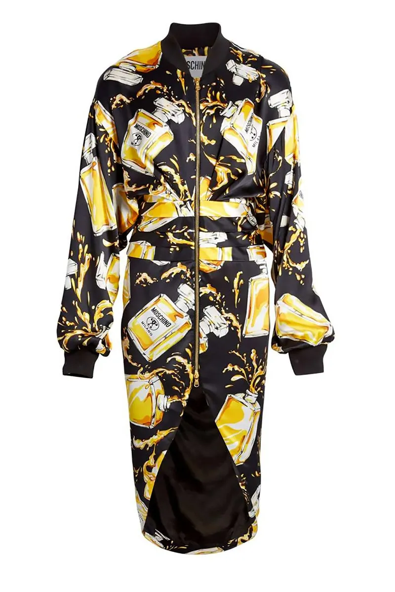 2016 Moschino Couture Deadstock Spilled Perfume Bottle Dress
