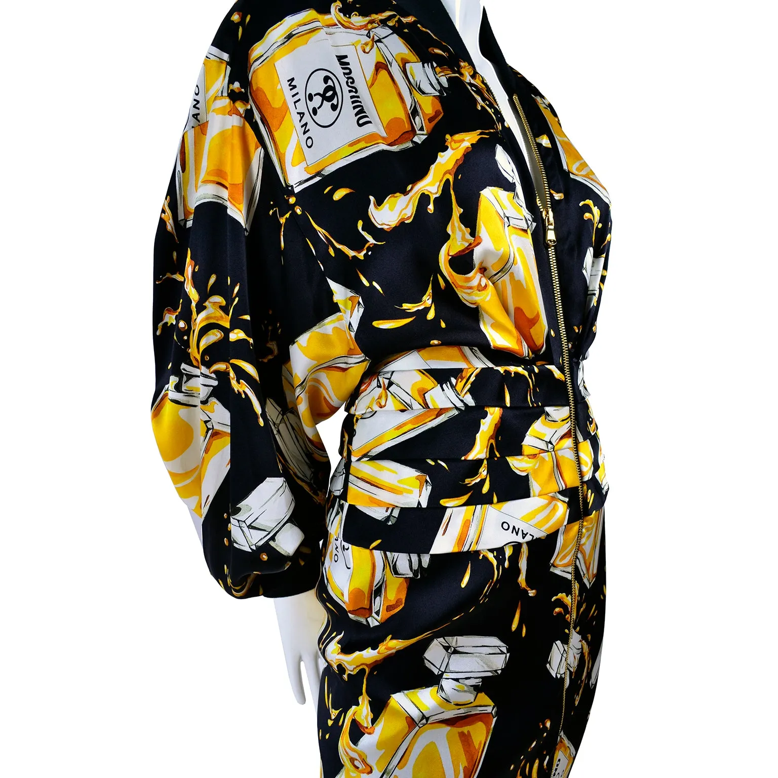2016 Moschino Couture Deadstock Spilled Perfume Bottle Dress