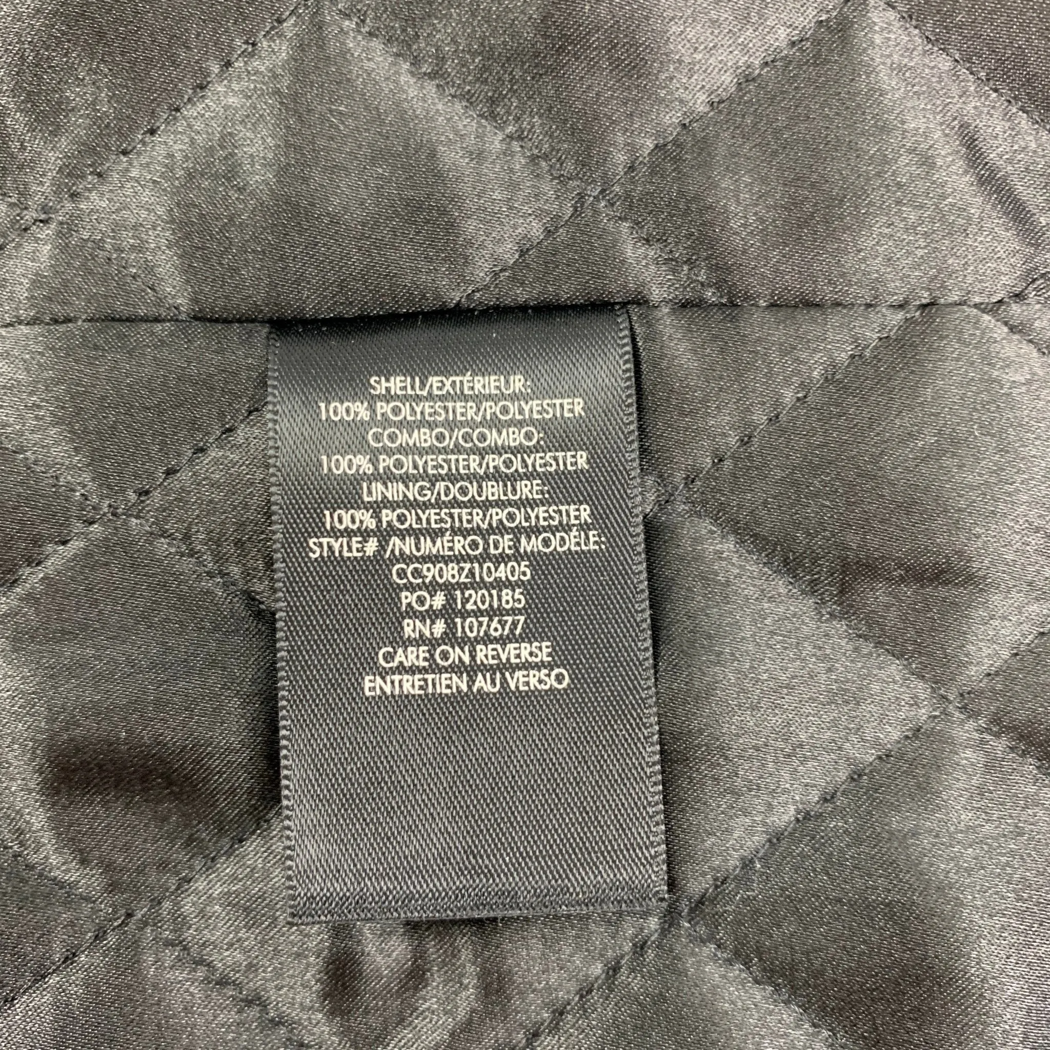 ALICE   OLIVIA Size M Black Textured Polyester Shawl Collar Coat