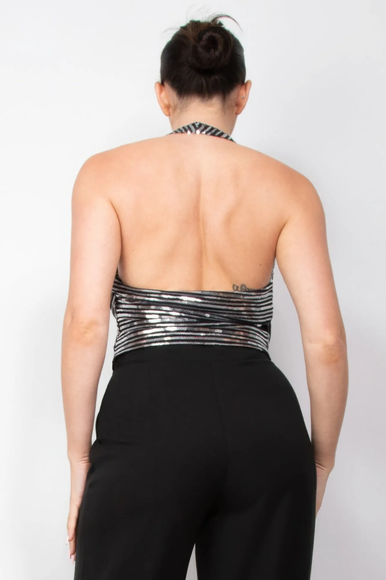 Blue Zone Planet |  Gina's Surplice Halter Sequins Top