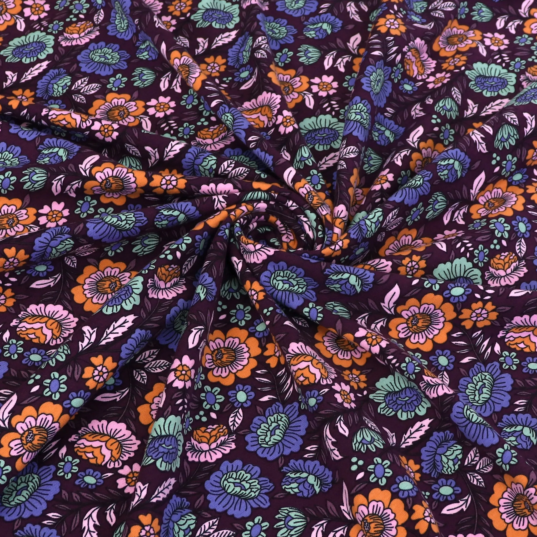 Cotton Jersey - Flower Garden - Purple