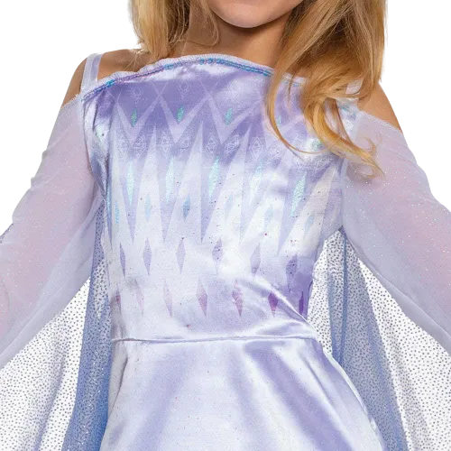 Disney Frozen 2 Elsa Snow Queen Girls Dress Cape Costume - Medium (7/8)