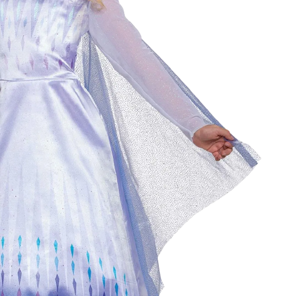 Disney Frozen 2 Elsa Snow Queen Girls Dress Cape Costume - Medium (7/8)