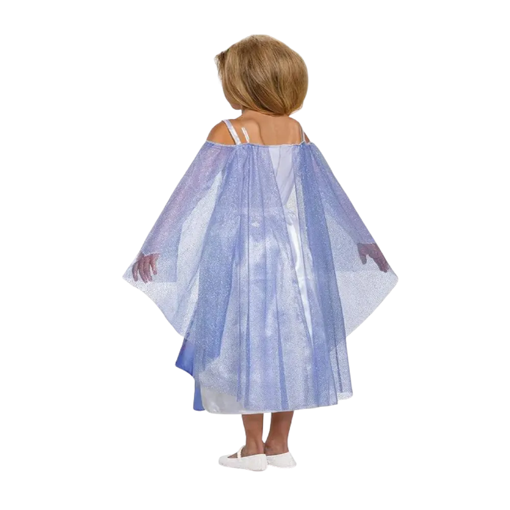 Disney Frozen 2 Elsa Snow Queen Girls Dress Cape Costume - Medium (7/8)
