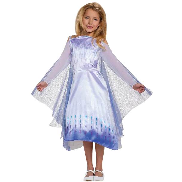 Disney Frozen 2 Elsa Snow Queen Girls Dress Cape Costume - Small (4/6)