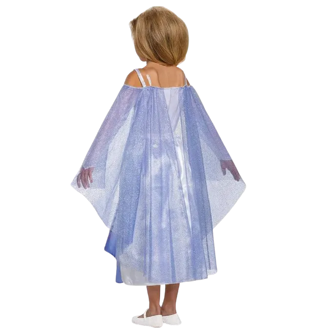 Disney Frozen 2 Elsa Snow Queen Girls Dress Cape Costume - Small (4/6)