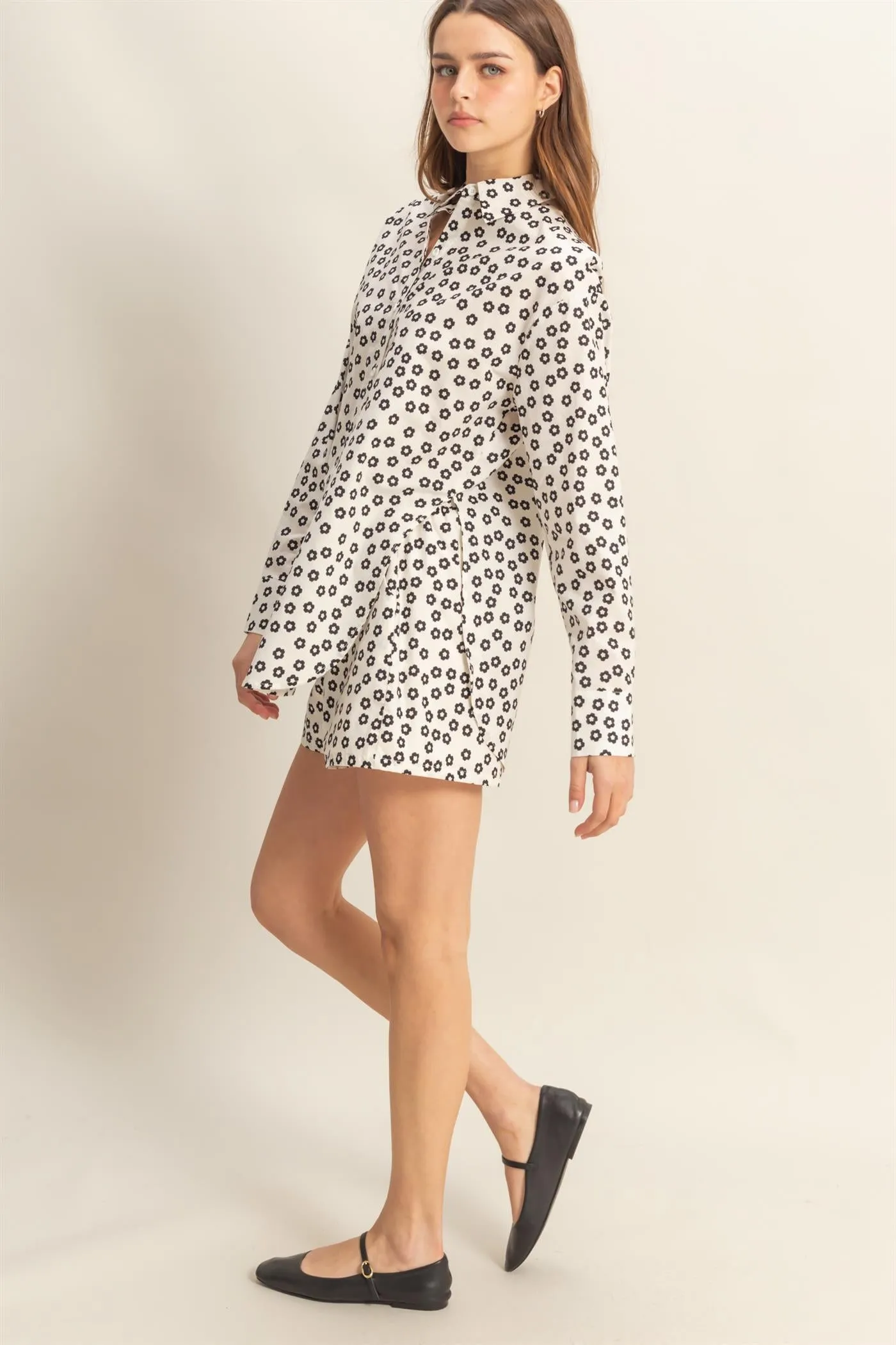 HF25C877-SET-Floral Shirt And Shorts Matching Set