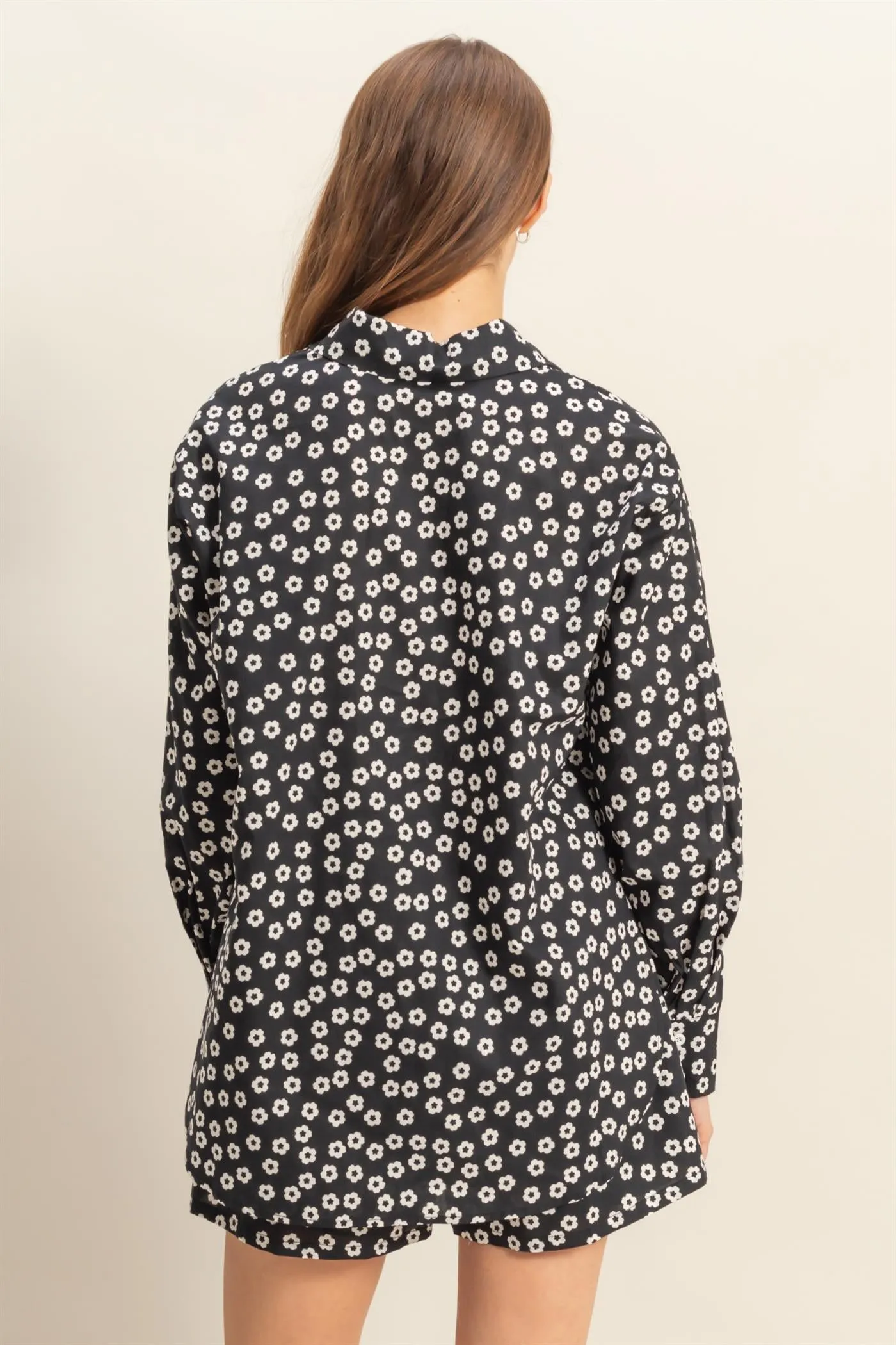 HF25C877-SET-Floral Shirt And Shorts Matching Set
