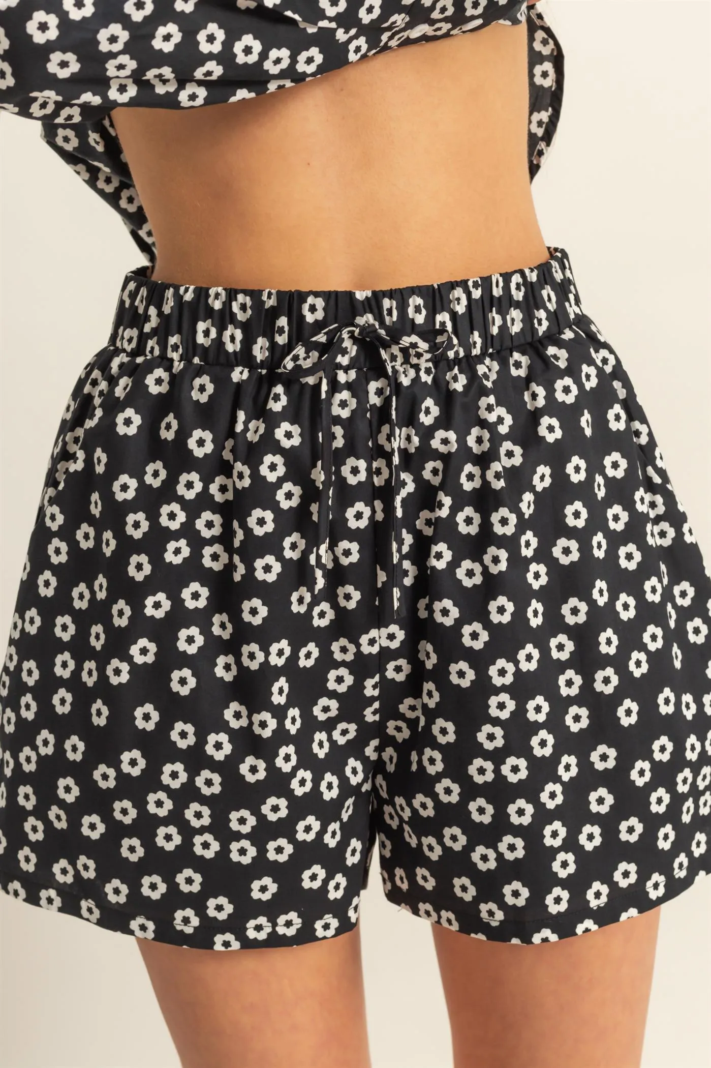 HF25C877-SET-Floral Shirt And Shorts Matching Set