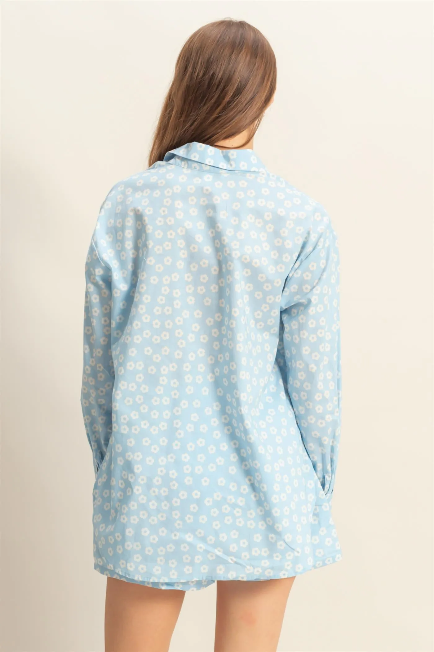 HF25C877-SET-Floral Shirt And Shorts Matching Set