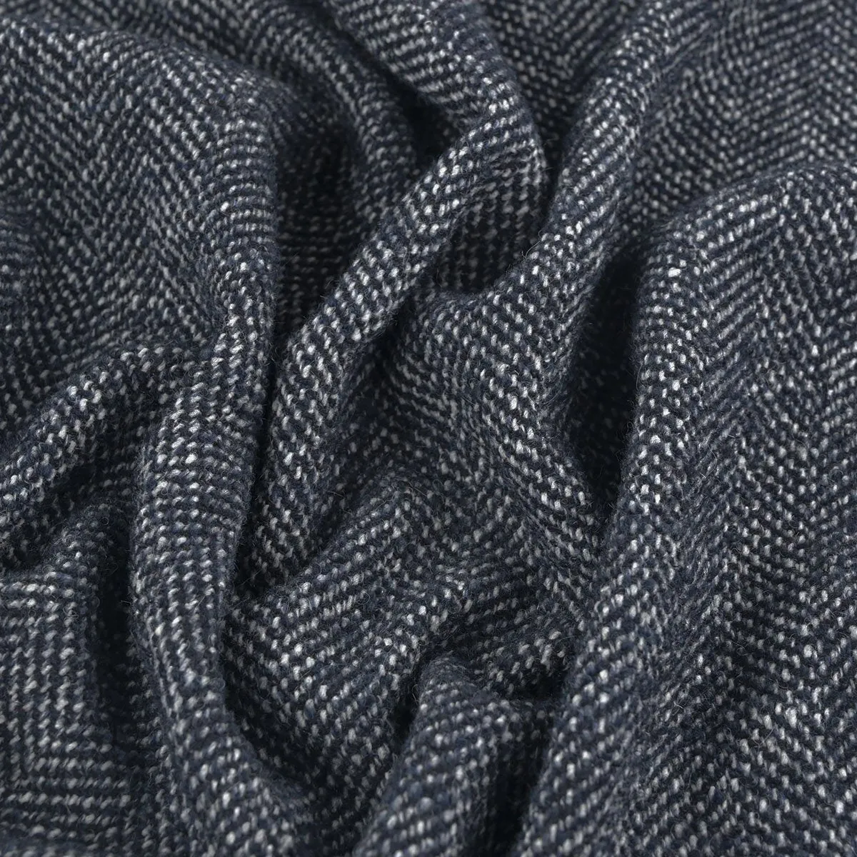 Navy Coating Tweed Fabric 5271
