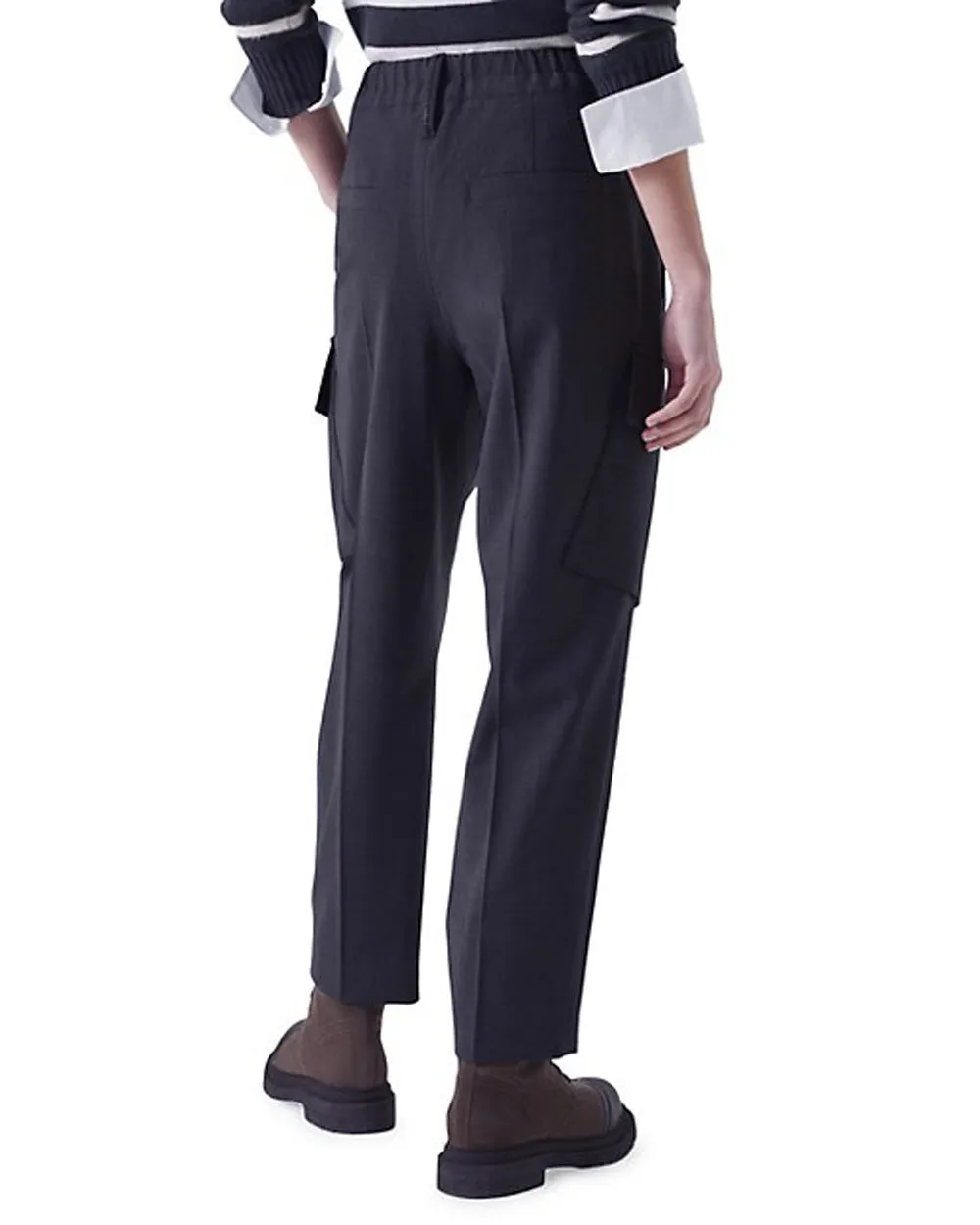 Navy Wool Cargo Pant
