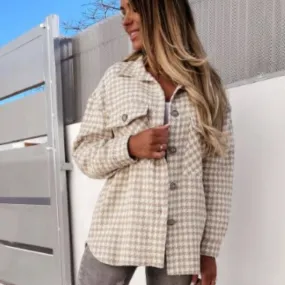New York Oversized Houndstooth Shacket