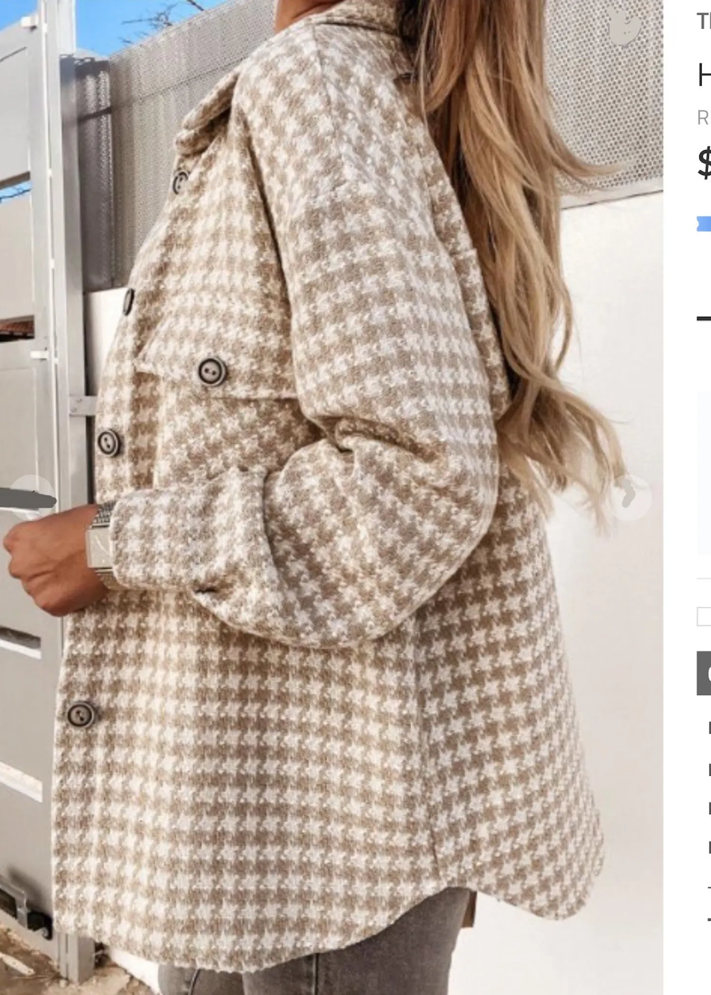 New York Oversized Houndstooth Shacket