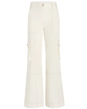 Off White Cotton Coop Pant