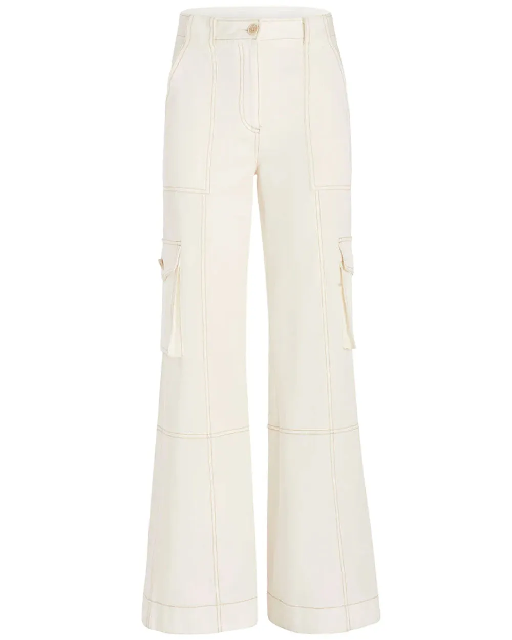 Off White Cotton Coop Pant