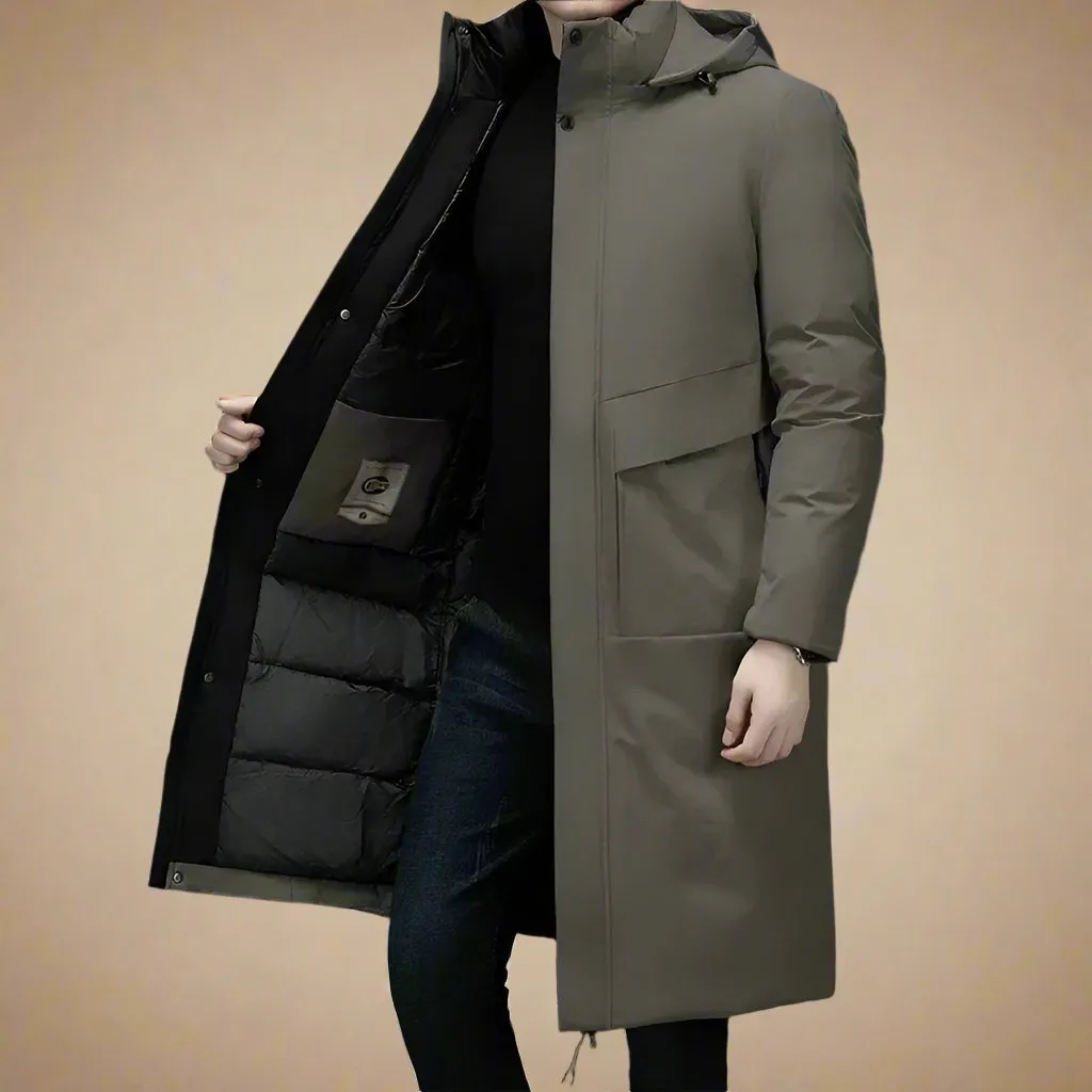Olaf&Dave Down Parka | Casual lange waterdichte winterjas voor heren