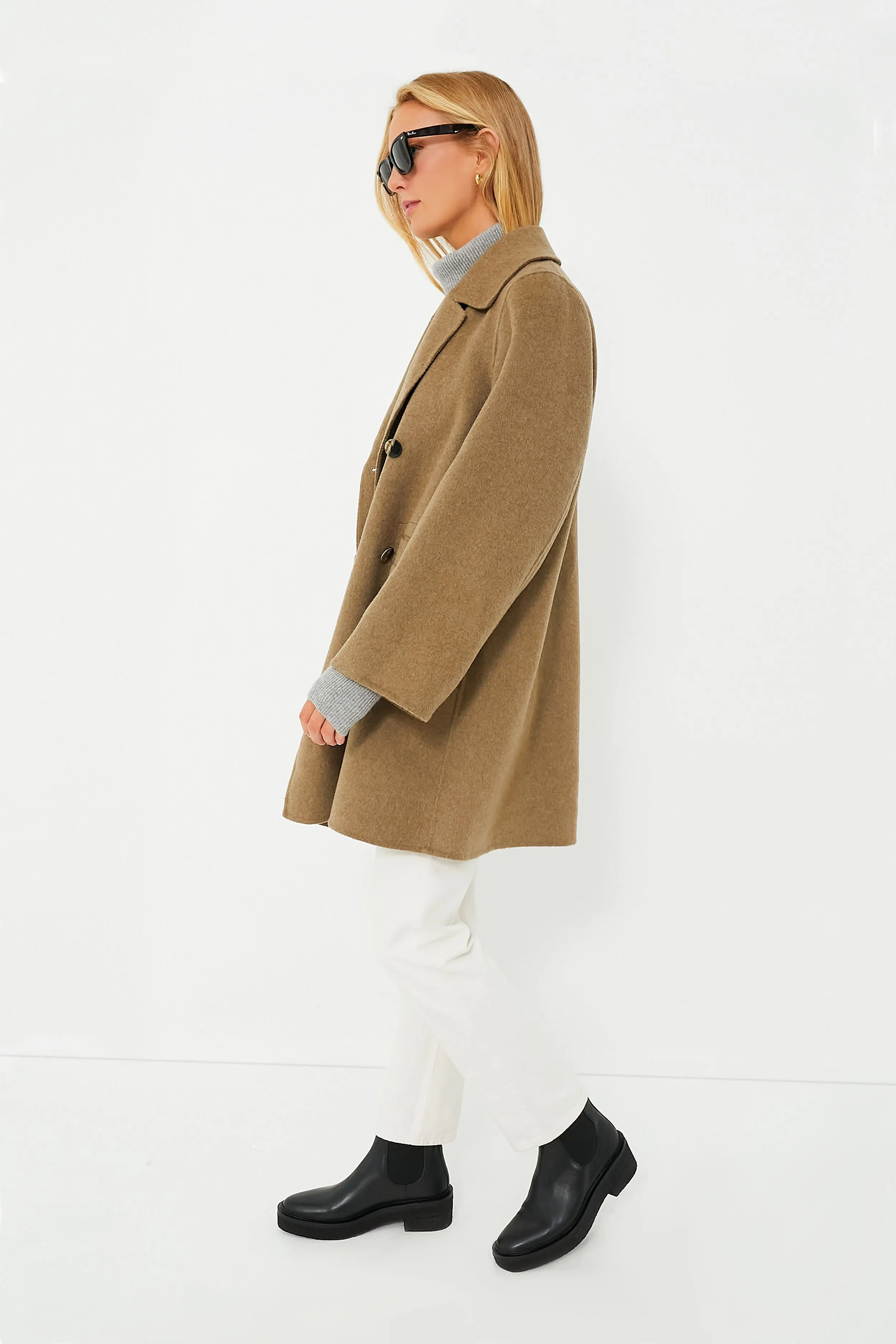 Petrified Oak Wool Midi Jacket