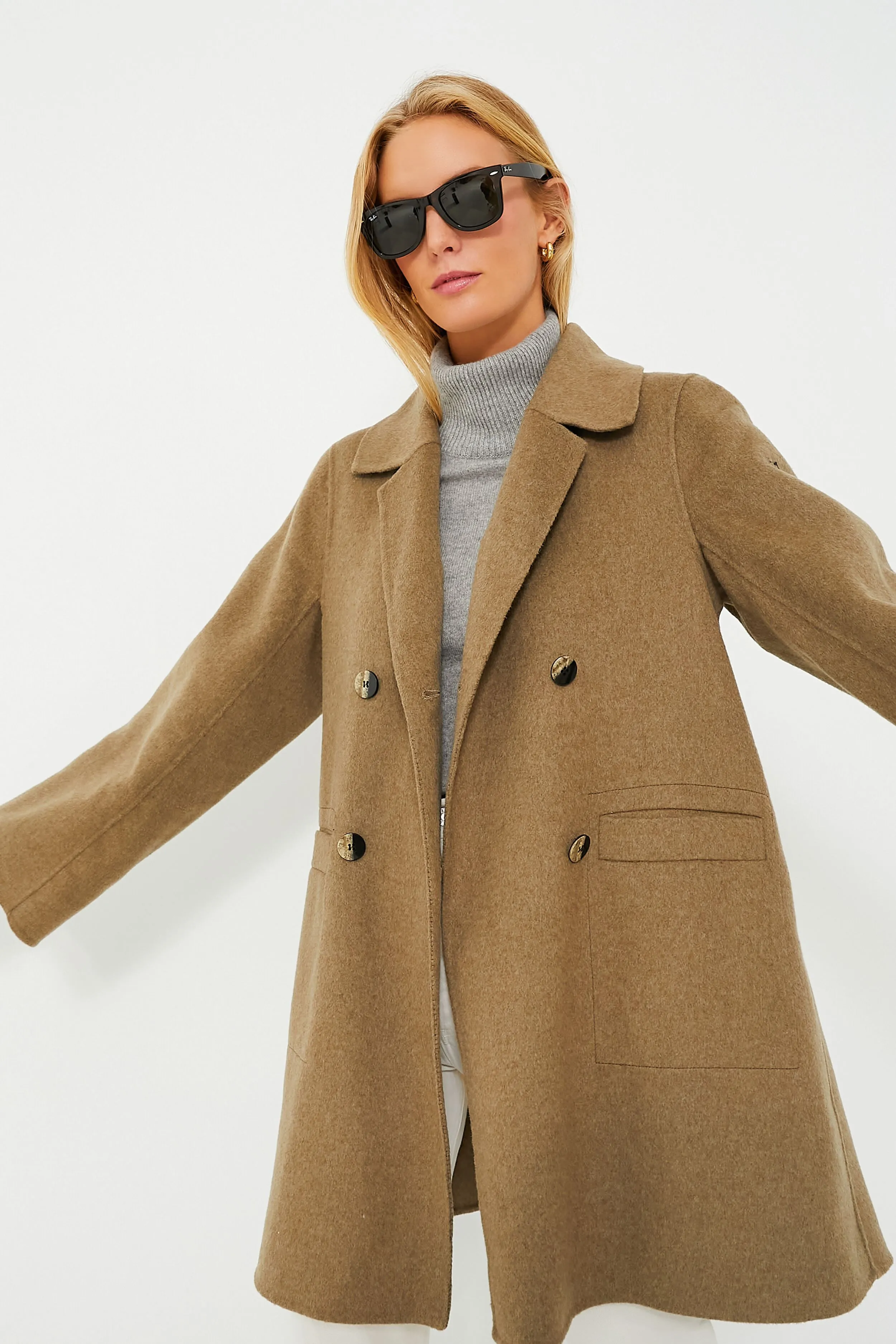Petrified Oak Wool Midi Jacket