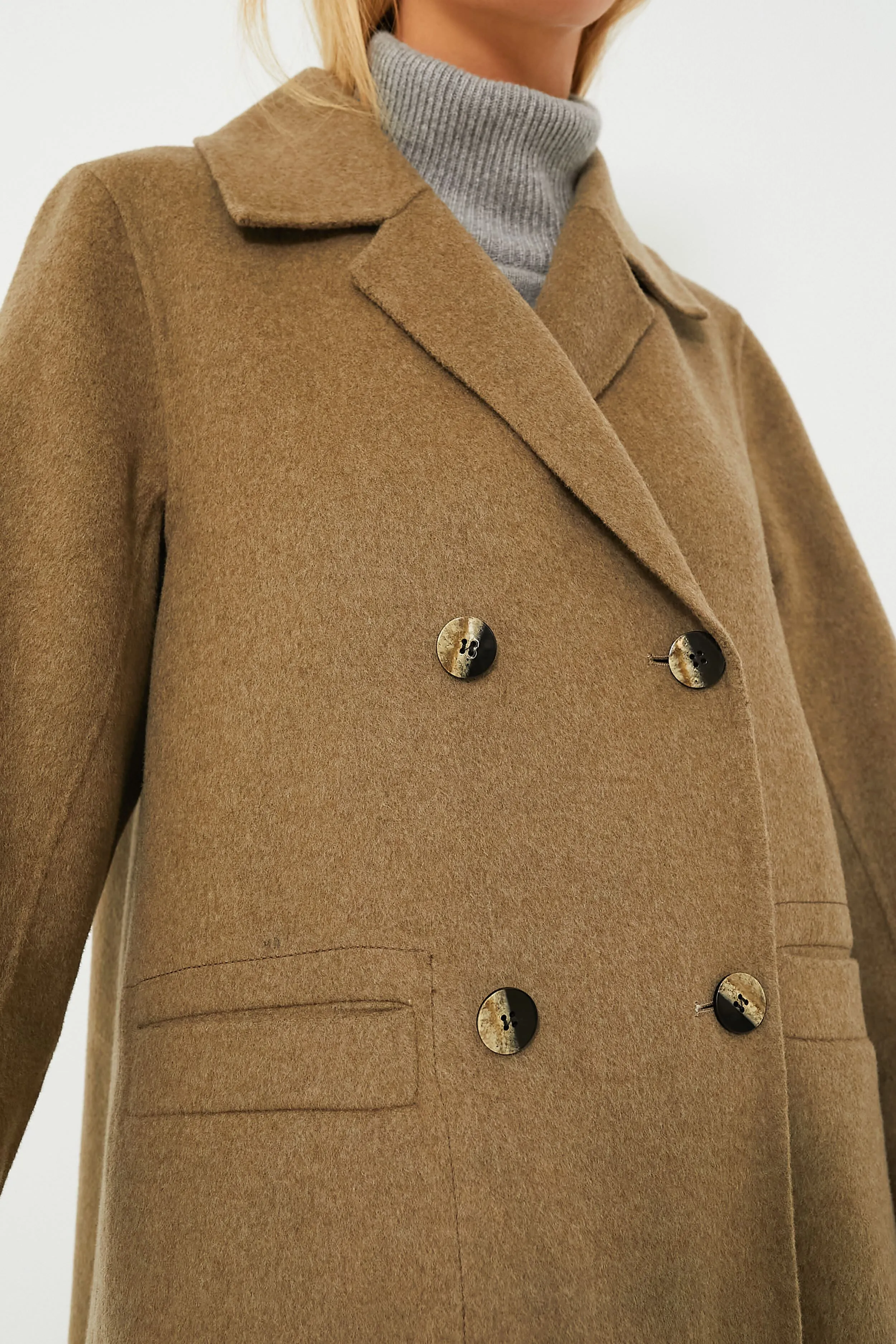 Petrified Oak Wool Midi Jacket