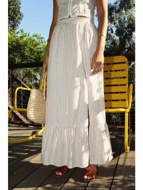 Rose Stripe Skirt • Tan