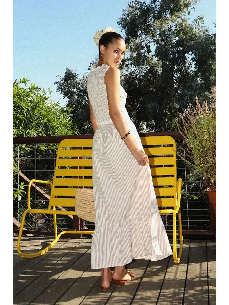 Rose Stripe Skirt • Tan