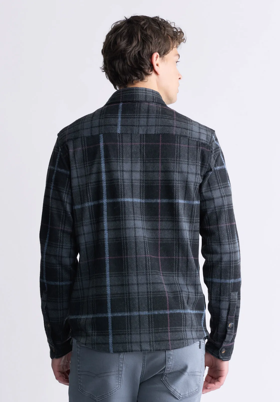 Samme Men's Blanket Shirt in Black Plaid - BM24305