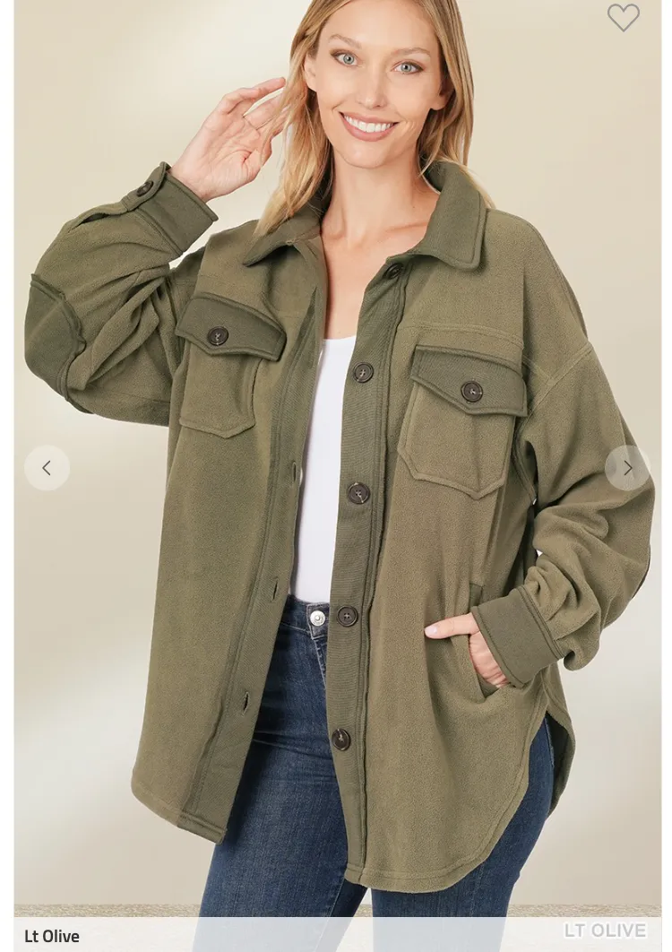 Sara's Steals and Deals Oversized Fleece Shacket - Part 1 - Final Sale