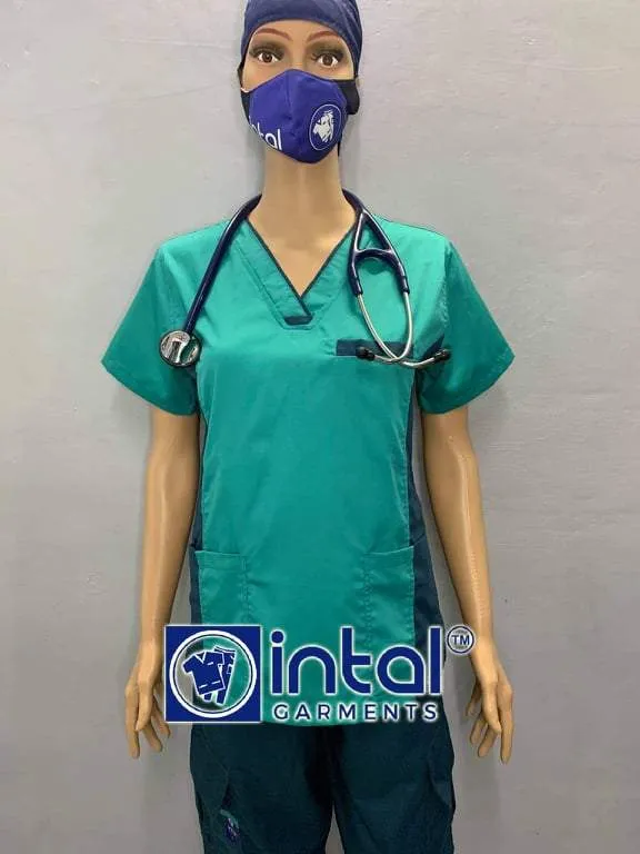 Scrub Suit 06B High Quality Medical Doctor Nurse Scrubsuit Cargo 6 Pocket Pants Unisex Scrubs (can now accept name embroidery)