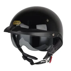 Sturgis Style DOT Helmet with Retractable UV Lens - Gloss Black