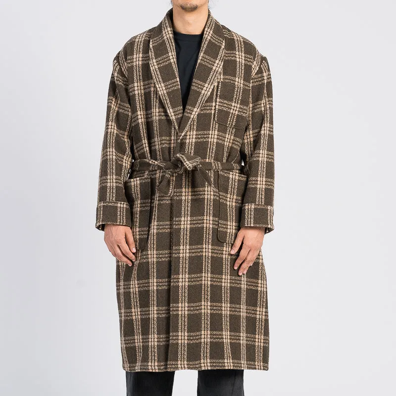 Wallace Robe - Brown Plaid Wool
