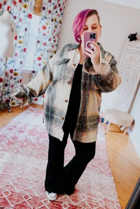 When It’s Raining Sequin Plaid Shacket