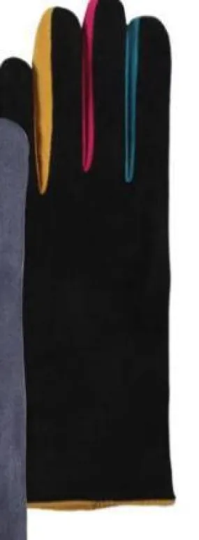Women's Multi Color Texting Glove Faux Suede