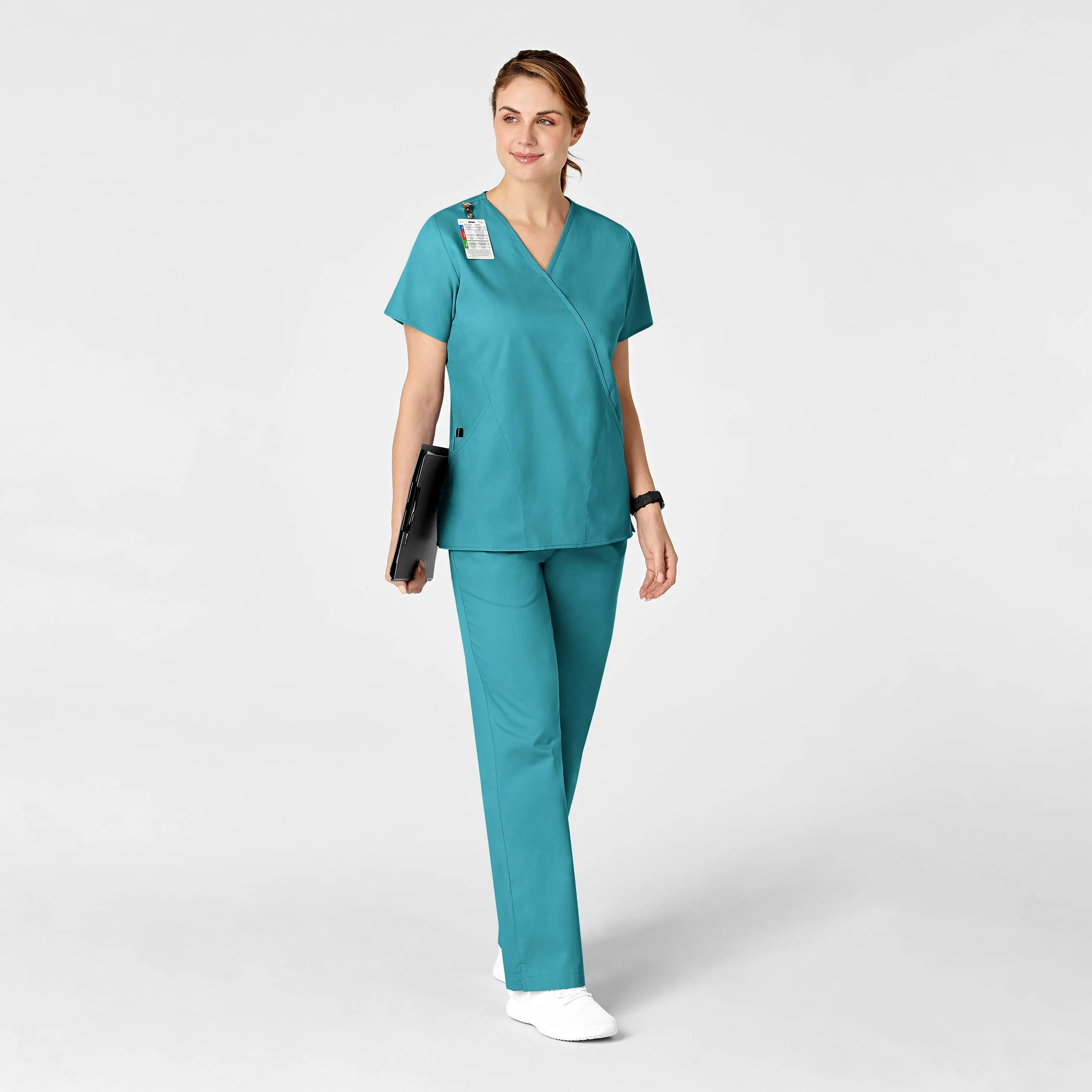 WonderWORK Women's Flare Leg Scrub Pant - Teal Blue