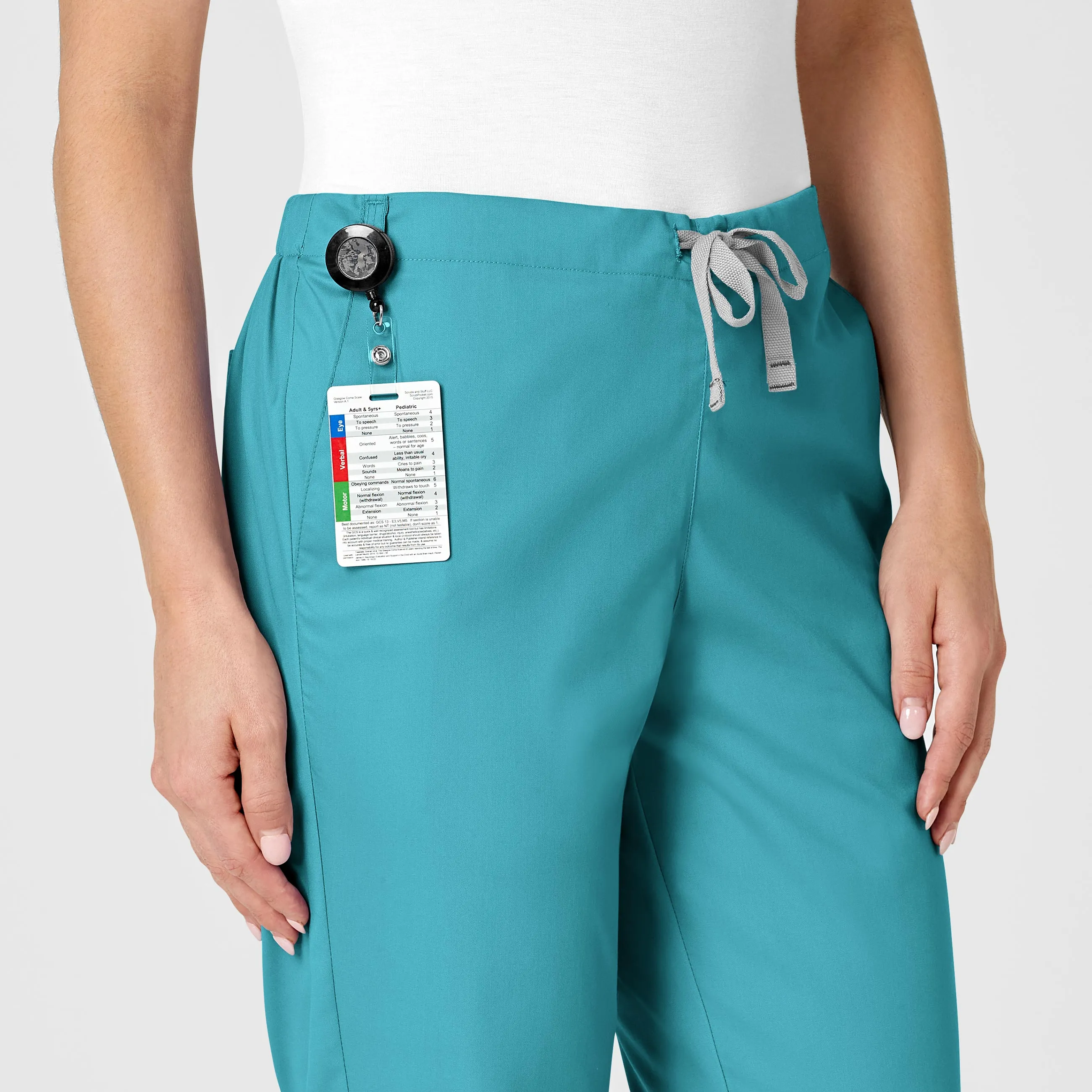 WonderWORK Women's Flare Leg Scrub Pant - Teal Blue
